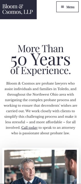 Law office website - mobile version