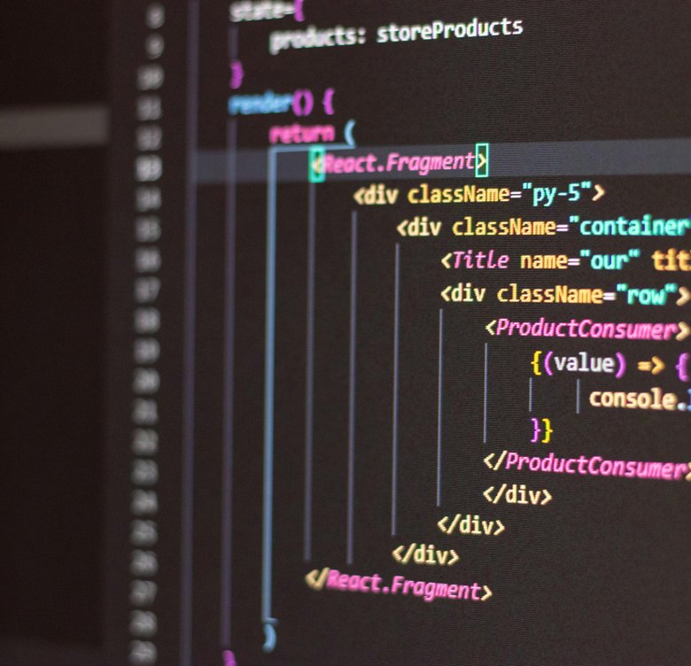 Computer screen showing custom website development code