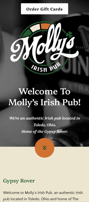 Restaurant website - mobile version