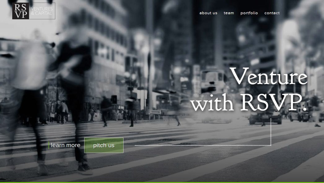 Venture capital website - desktop version